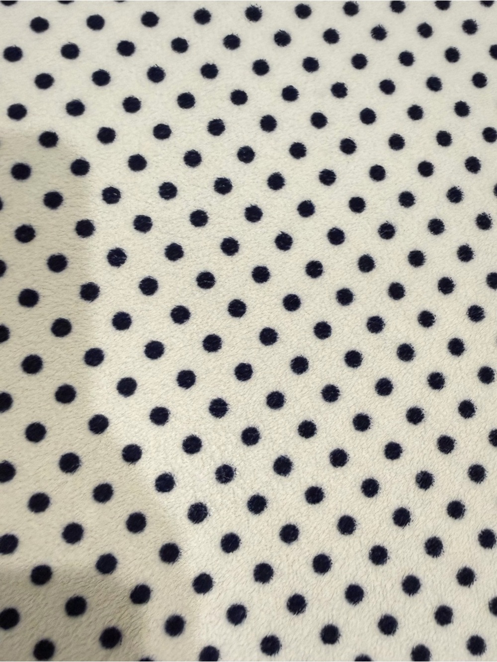 Pottery Barn Kids polka dot plush crib sheet